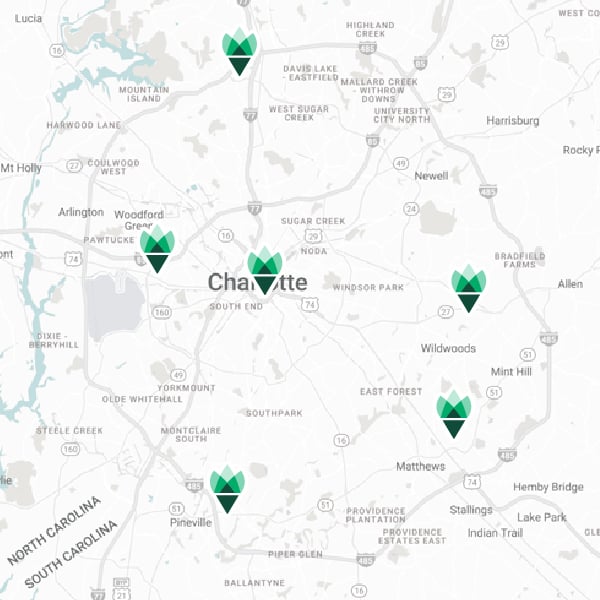 Charlotte Marathon Health Network Map
