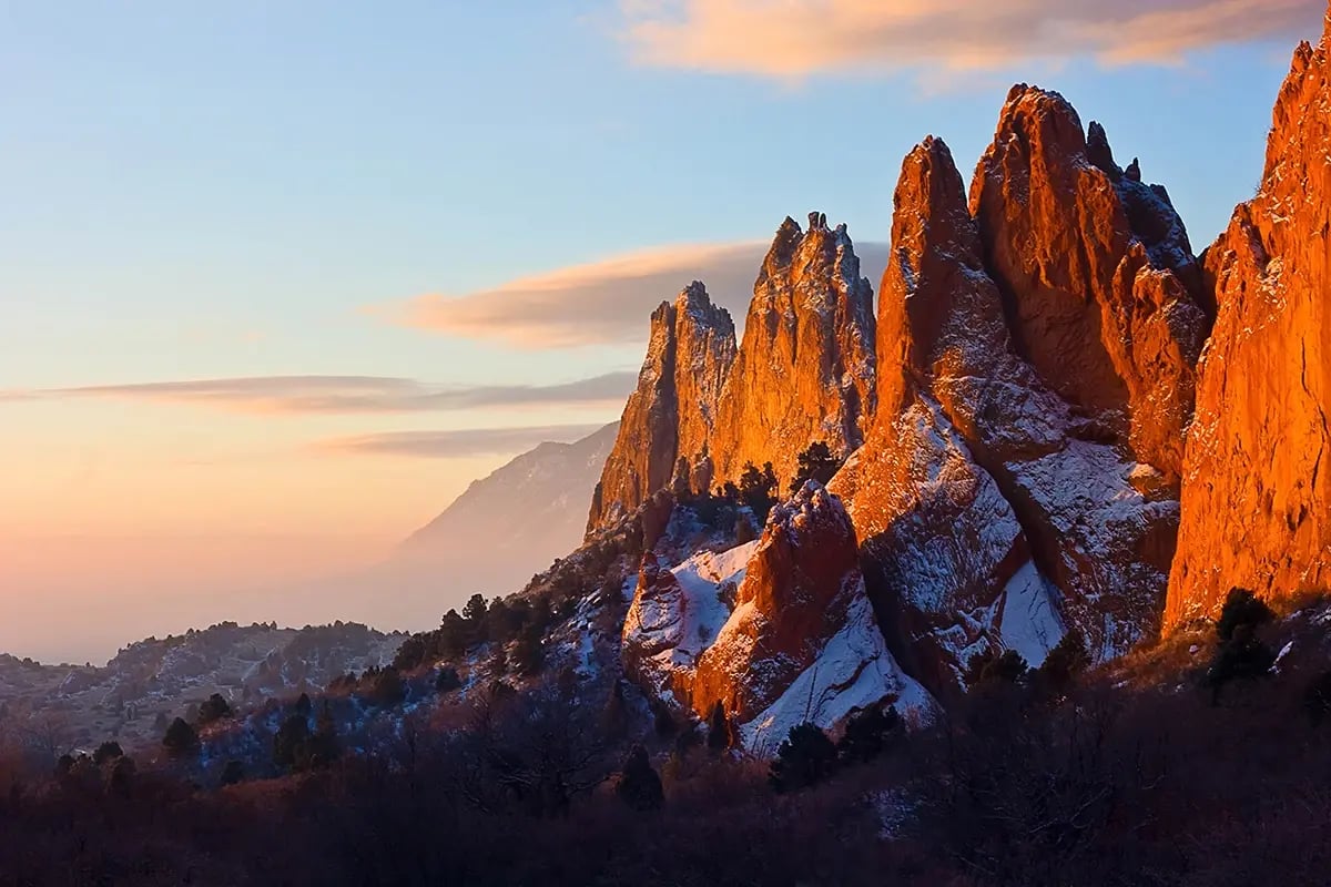Colorado Rockies at sunset.
